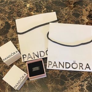 Two EMPTY Pandora Charm Boxes and Bags